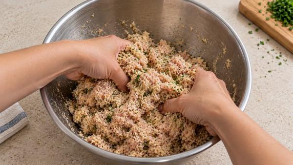 Step 3: Mix with your hands