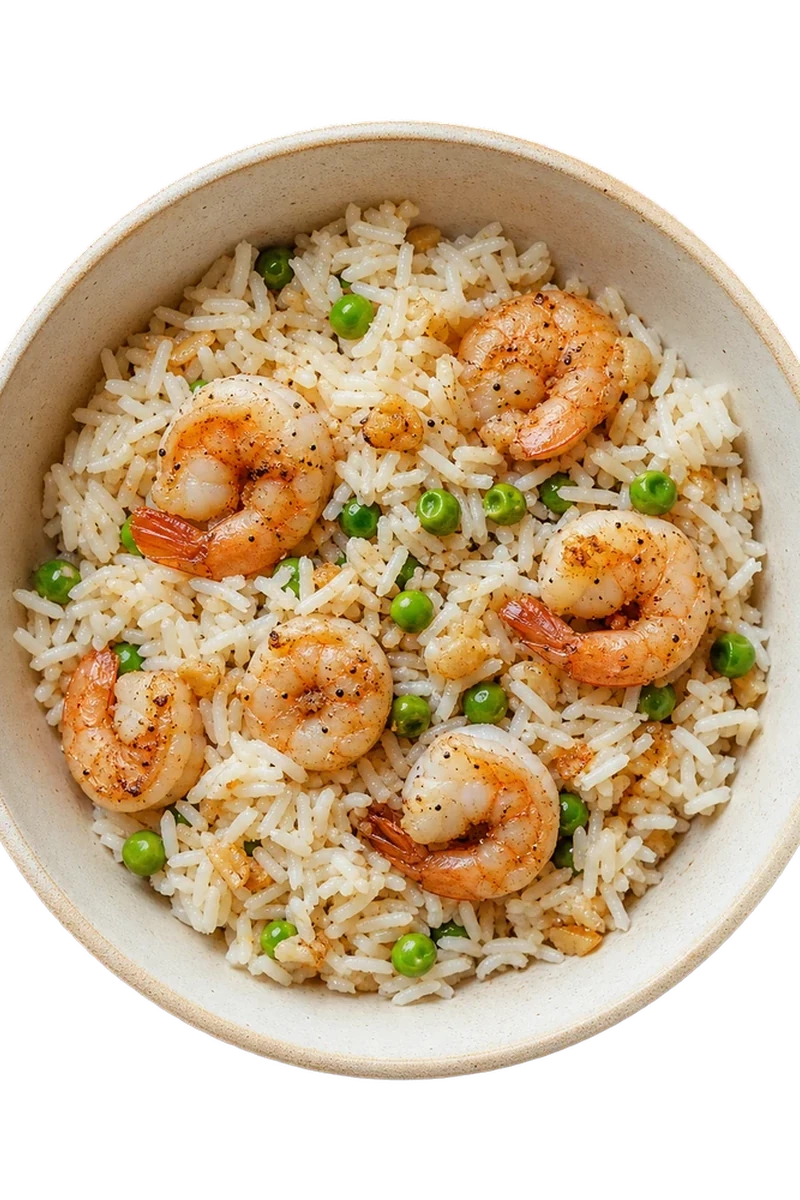 Скариди с чеснено масло и ориз