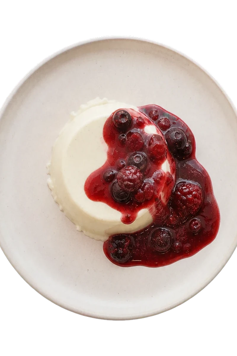Vanilla Panna Cotta with Berry Compote