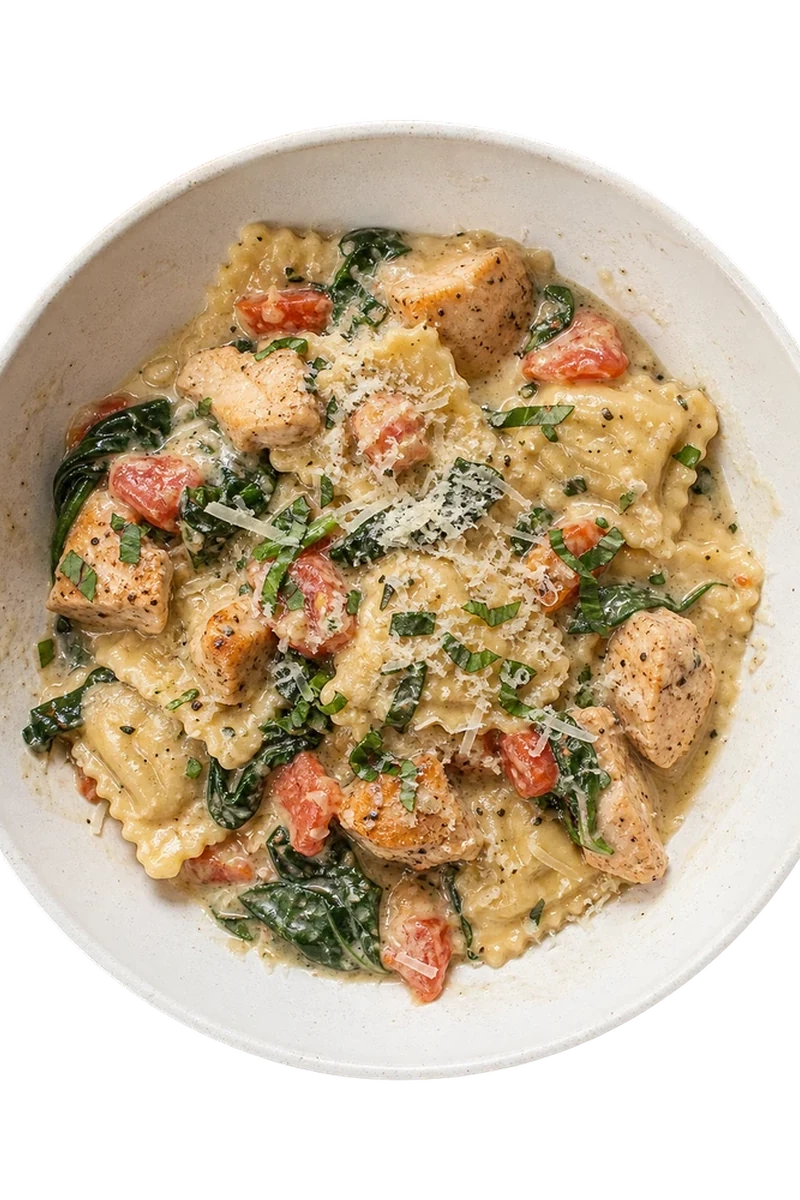 Creamy Chicken & Spinach Ravioli