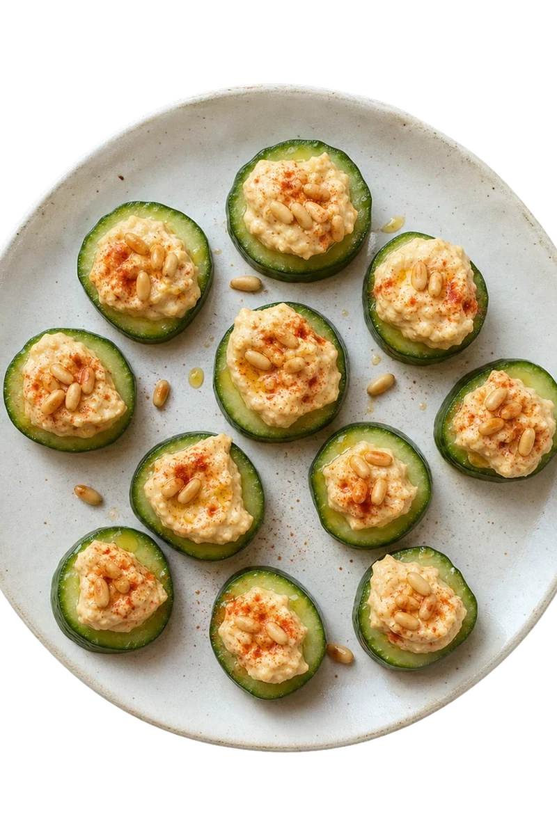 Cucumber Hummus Bites