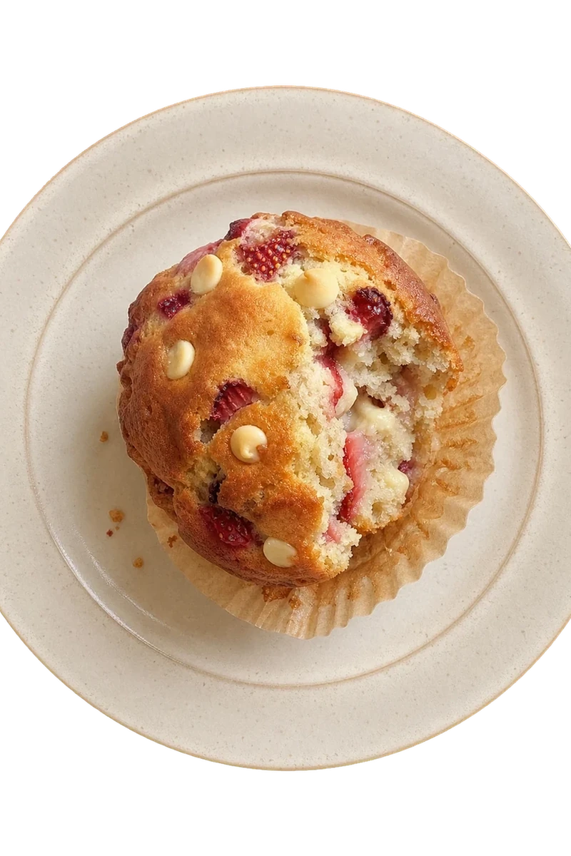 White Chocolate Strawberry Muffins