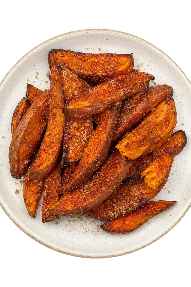 Cinnamon Sugar Sweet Potato Wedges