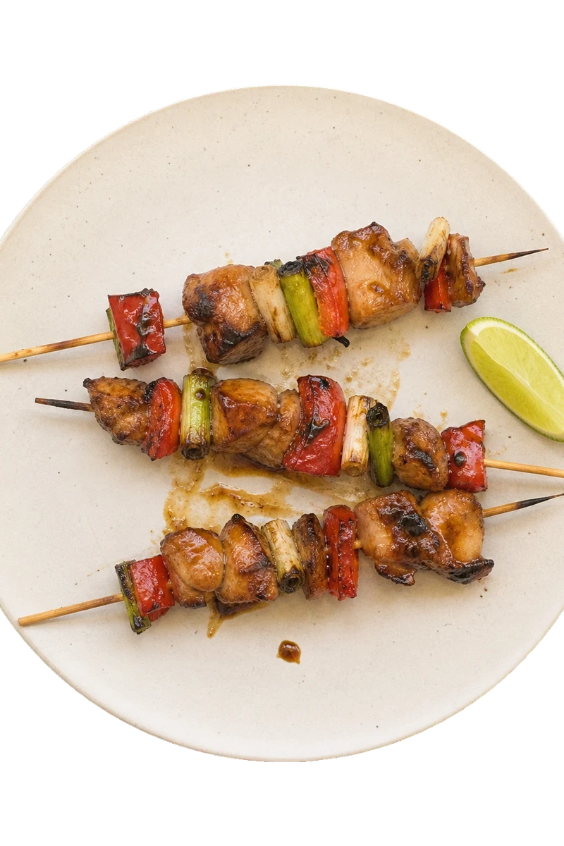 Spicy Honey Miso Chicken Skewers
