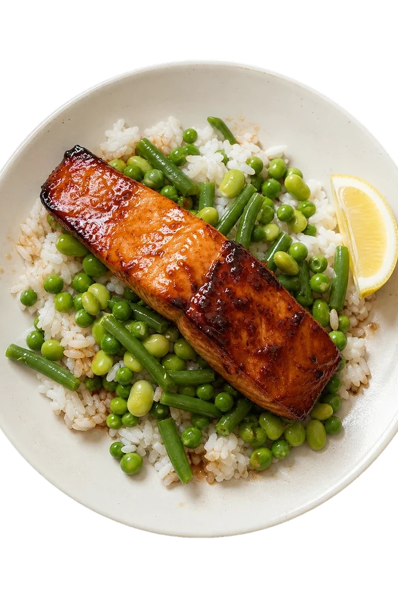 Miso Salmon & Green Veg Traybake