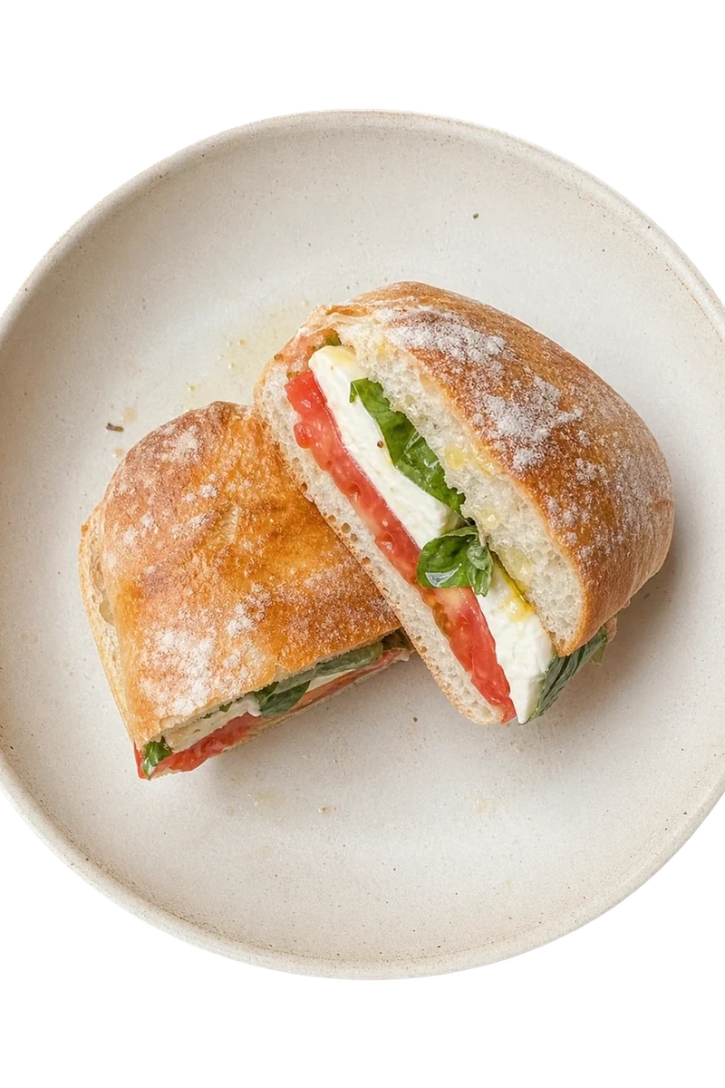 Tomato Mozzarella Basil Sandwich
