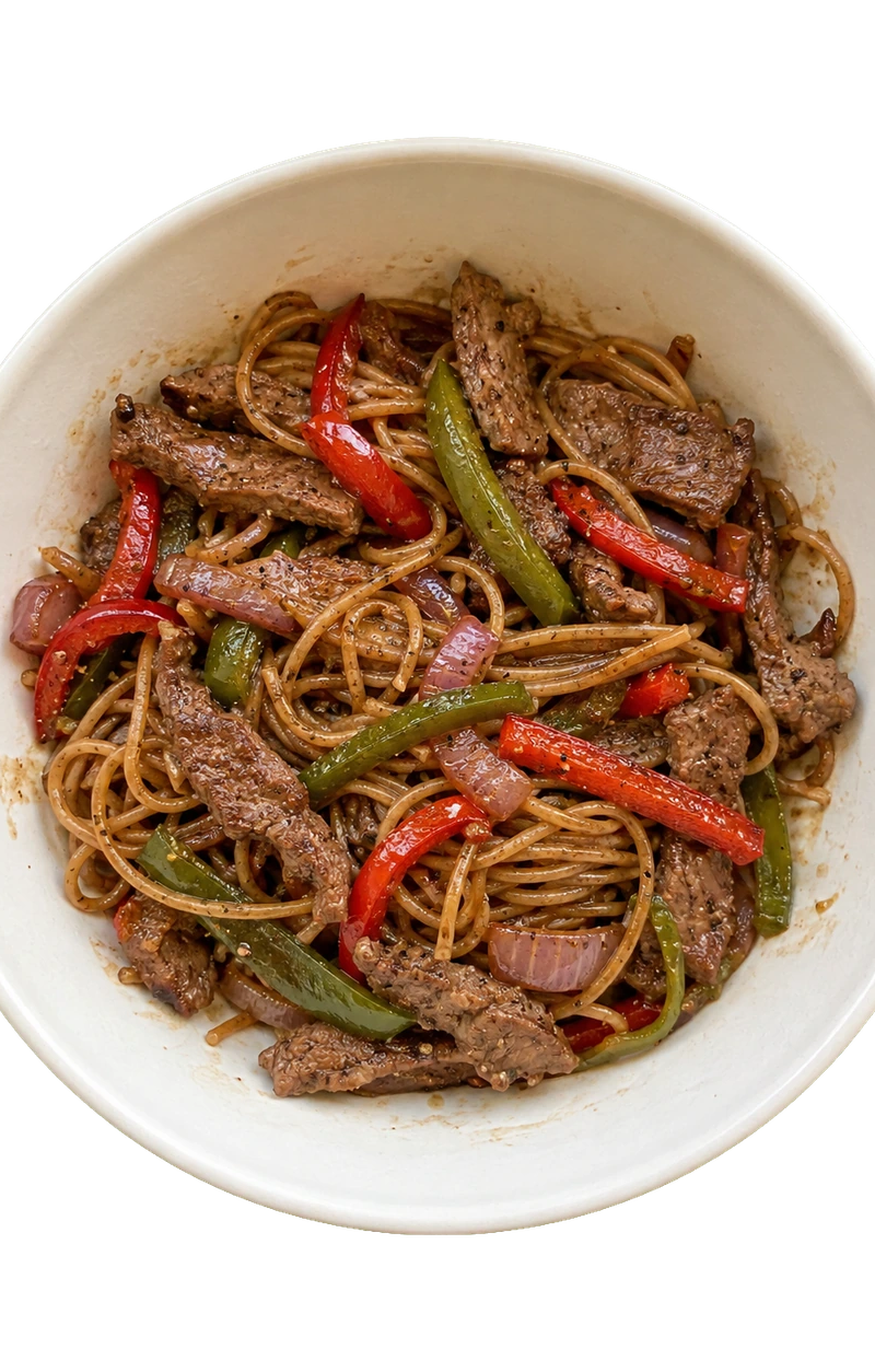 Black Pepper Beef Noodle Bowl