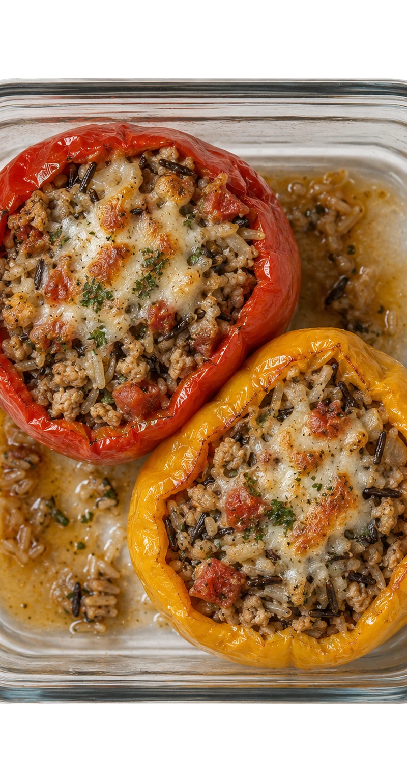 Turkey & Wild Rice Stuffed Peppers