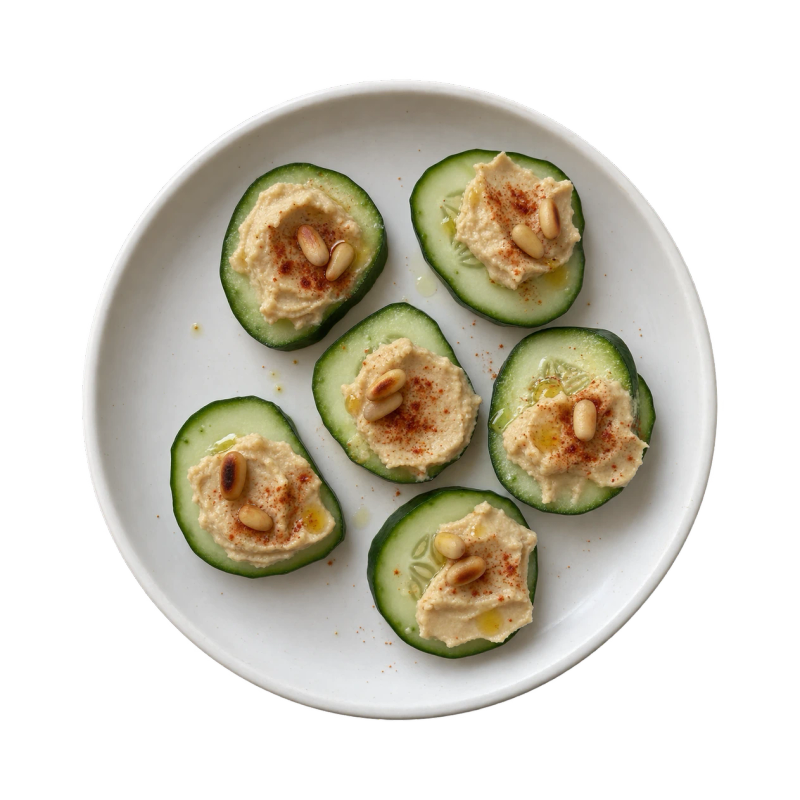 Cucumber Hummus Bites