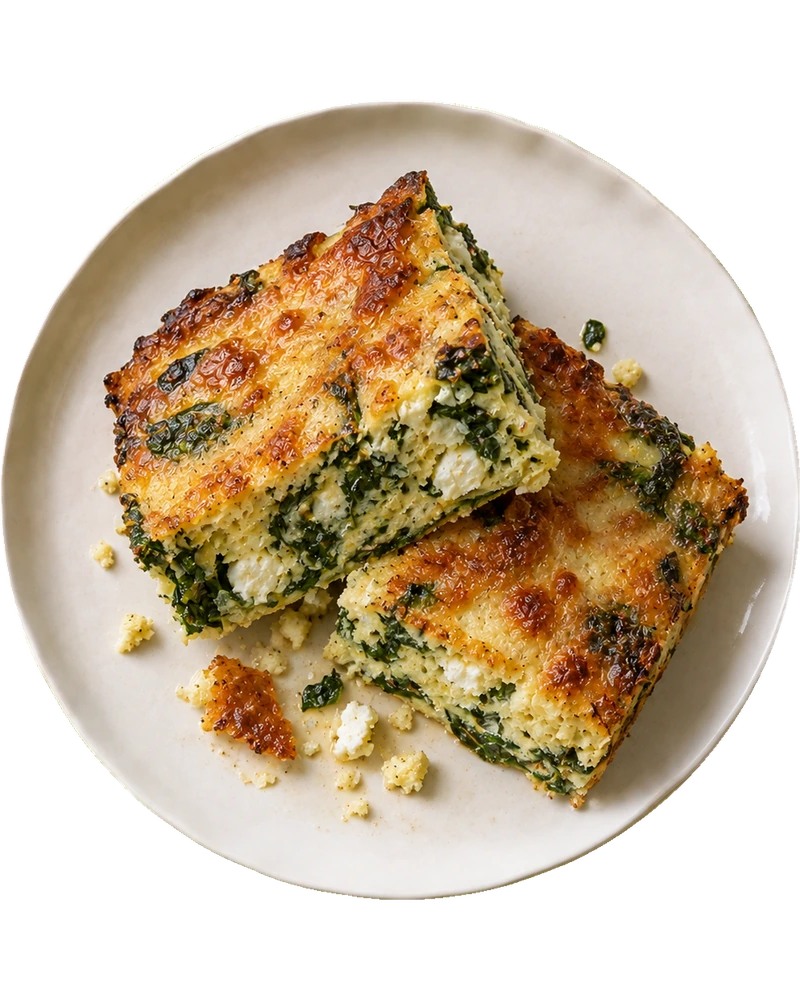 Crustless Spinach & Sirene Bake