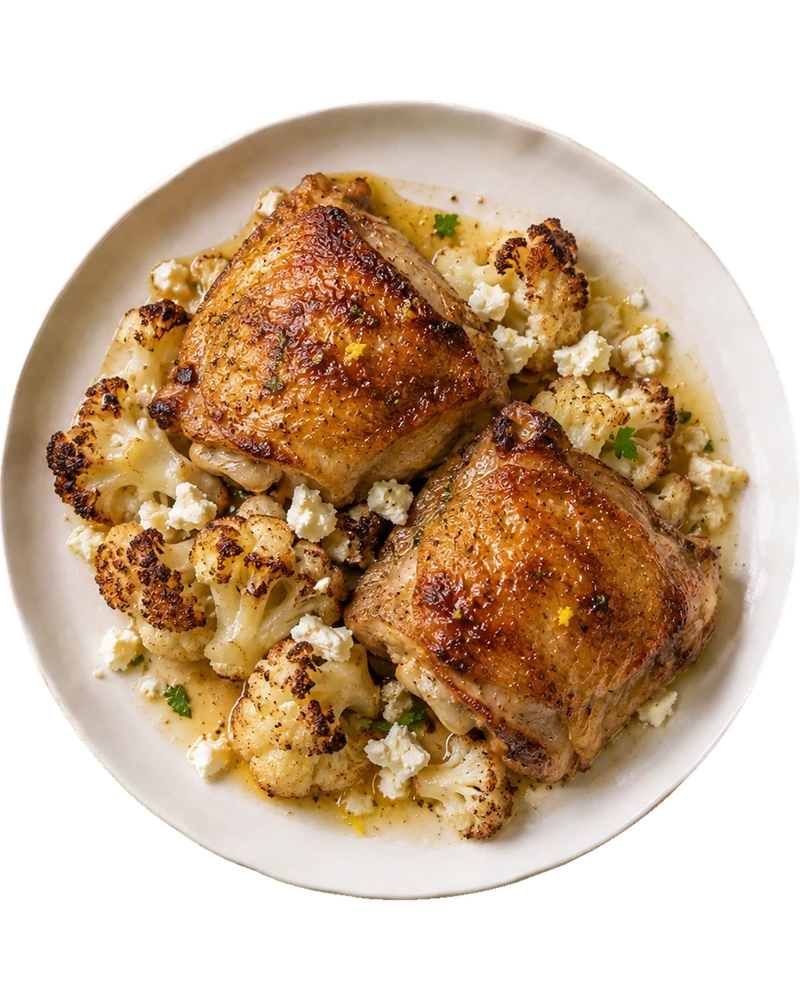 Greek Lemon Chicken & Cauliflower Traybake