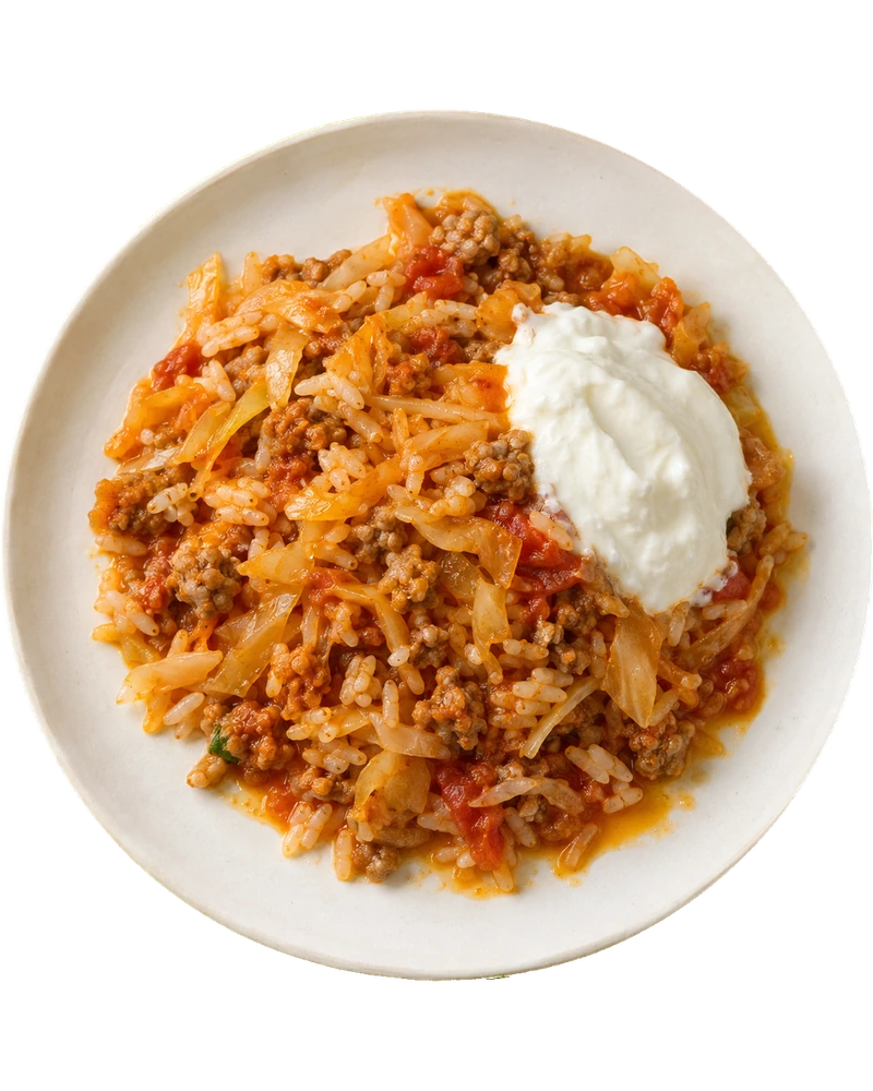 Lazy Cabbage Roll Skillet with Turkey & Rice