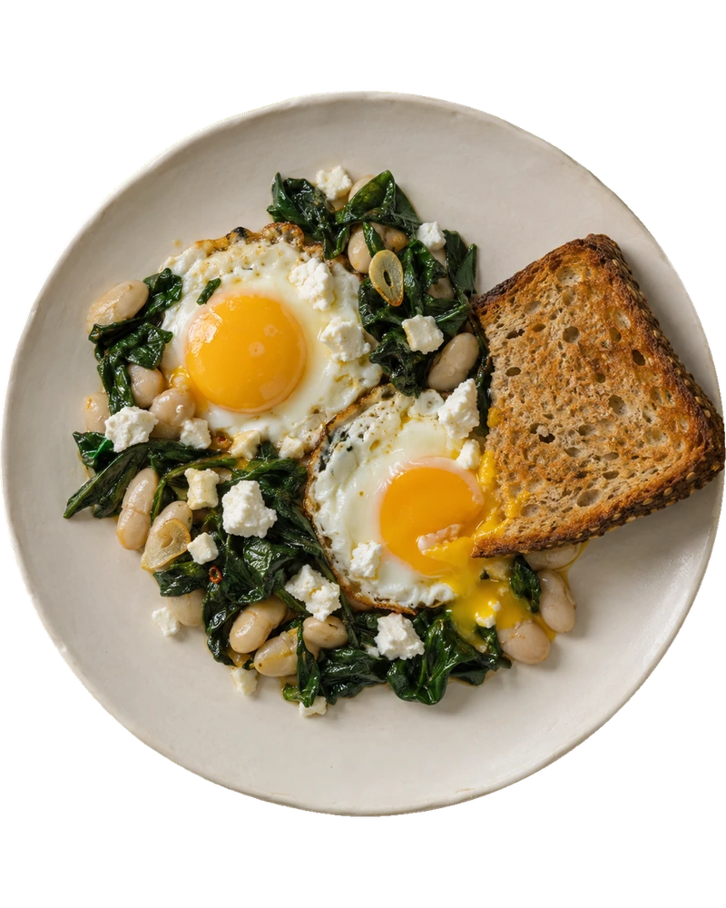 Spinach & White Bean Skillet Eggs