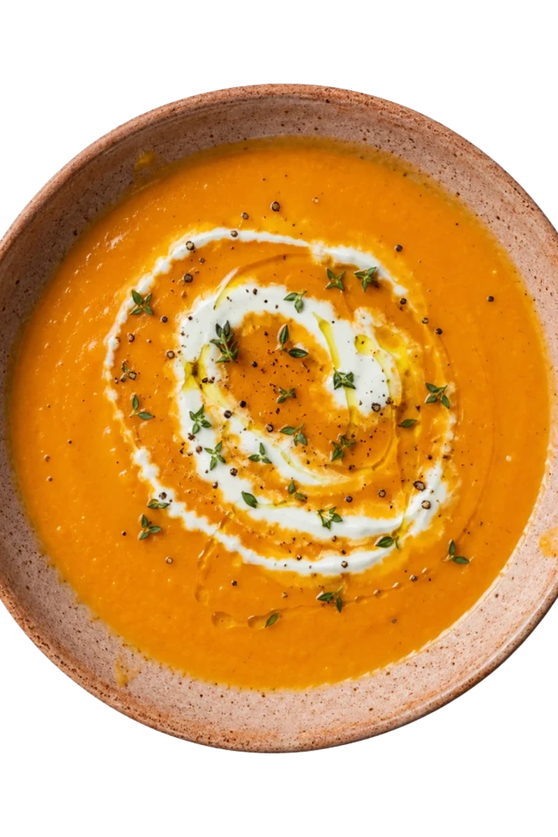 Roasted Sweet Potato & Carrot Soup