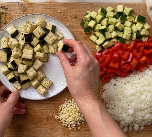 Step 3: Keep the eggplant