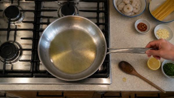 Step 3: Heat the olive oil