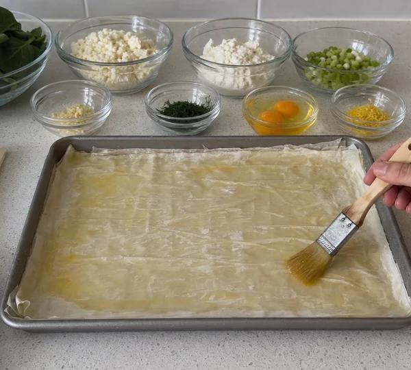 Step 4: Layer 4 sheets of filo