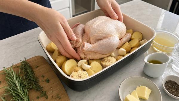 Step 4: Place the chicken