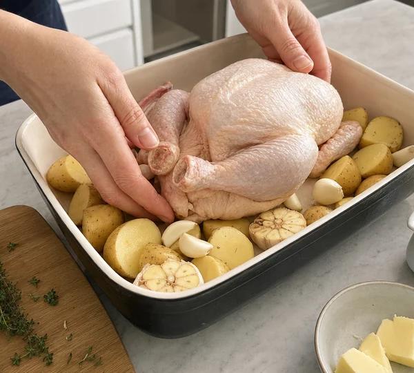 Step 4: Place the chicken