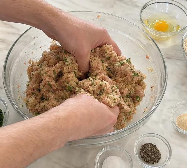 Step 3: Mix with your hands
