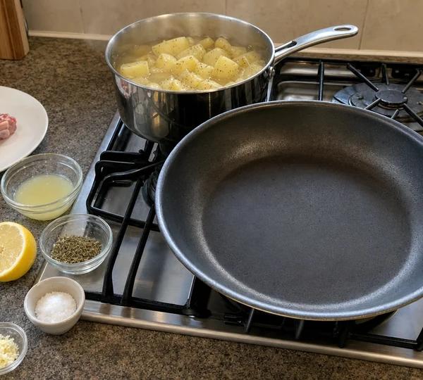 Step 6: Set a frying pan