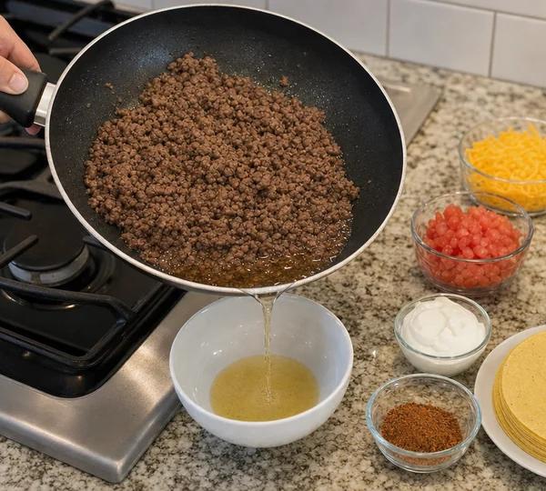 Step 3: Drain excess fat