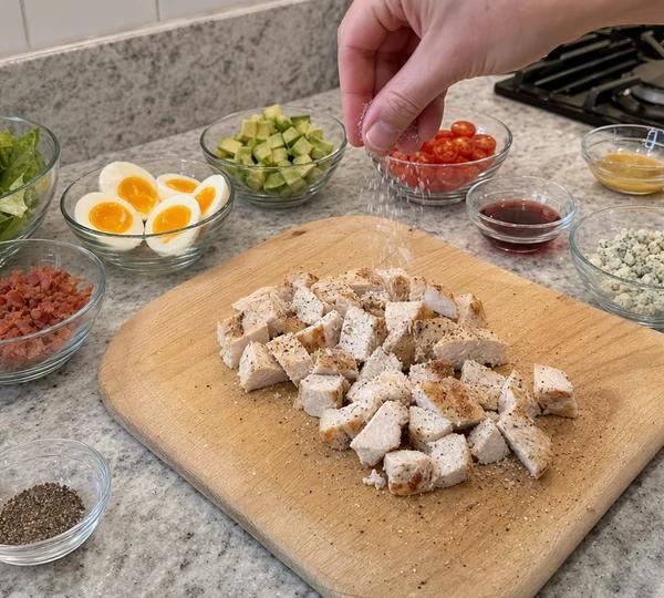 Step 3: Season chicken breast with salt