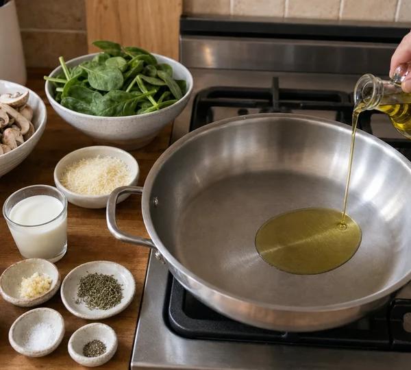 Step 2: Heat olive oil