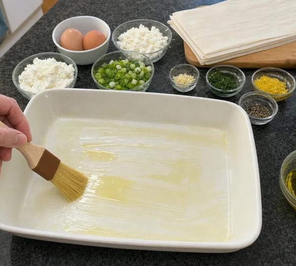 Step 3: Brush a baking dish