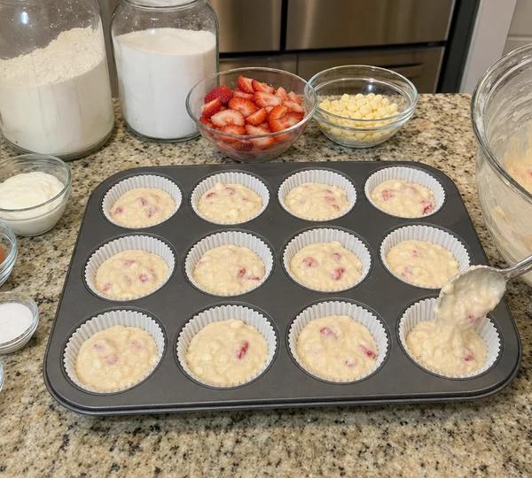 Step 11: Divide the batter evenly among