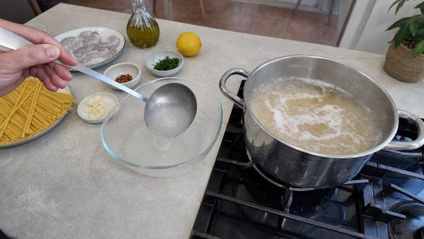 Step 6: Reserve 250ml pasta water