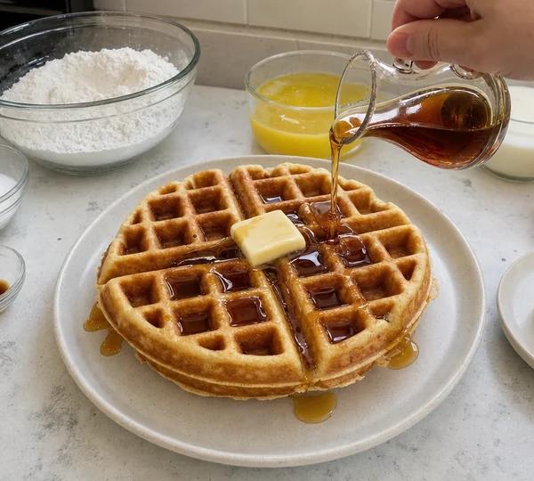 Step 8: Pour maple syrup