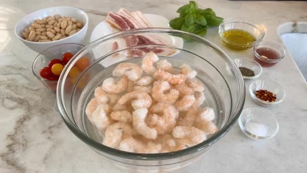 Step 1: Thaw the shrimp