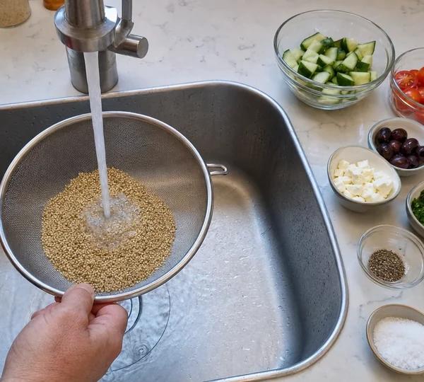 Step 1: Rinse the quinoa