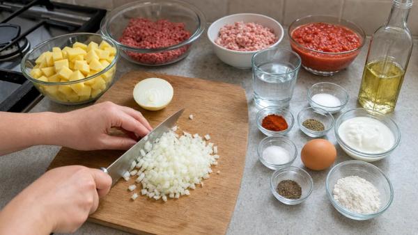 Step 3: Finely chop the onion