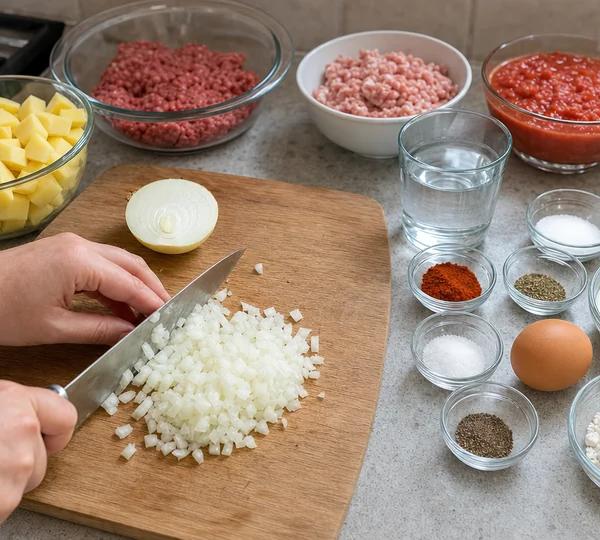 Step 3: Finely chop the onion