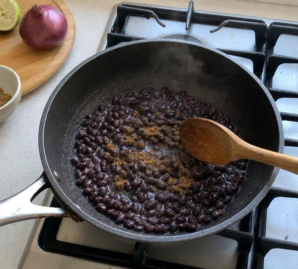 Step 6: Warm the black beans