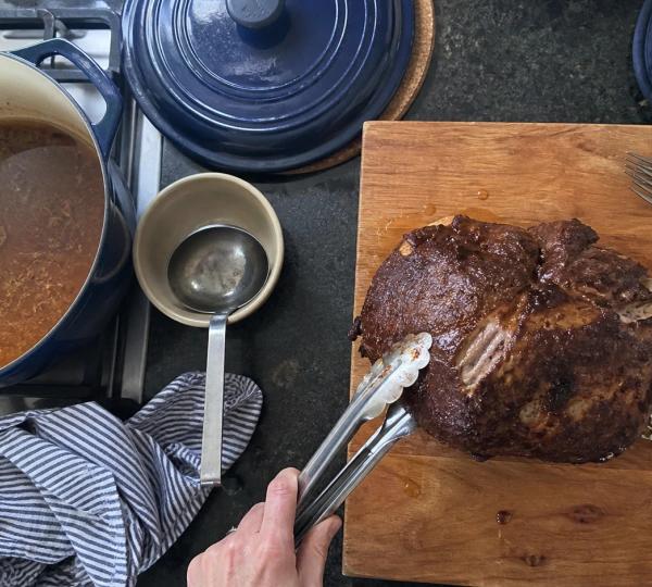 Step 4: Lift pork onto a board