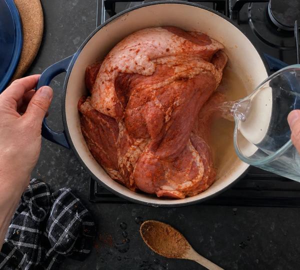 Step 2: Place pork