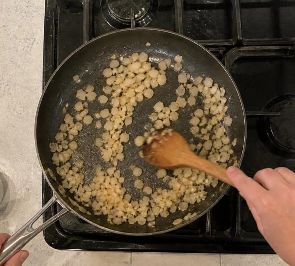 Step 5: Add diced onion