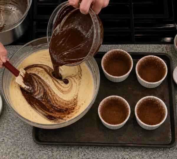 Step 5: Fold the melted chocolate