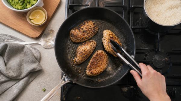 Step 9: Sear the chicken until cooked through
