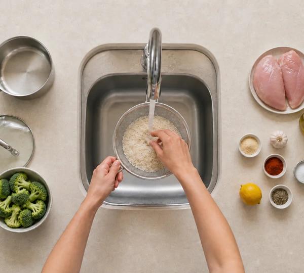 Step 1: Rinse the rice