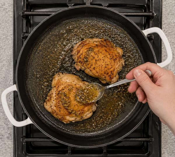 Step 9: Spoon any pan sauce