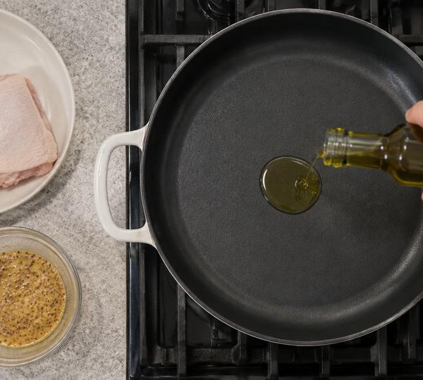 Step 4: Heat an ovenproof pan