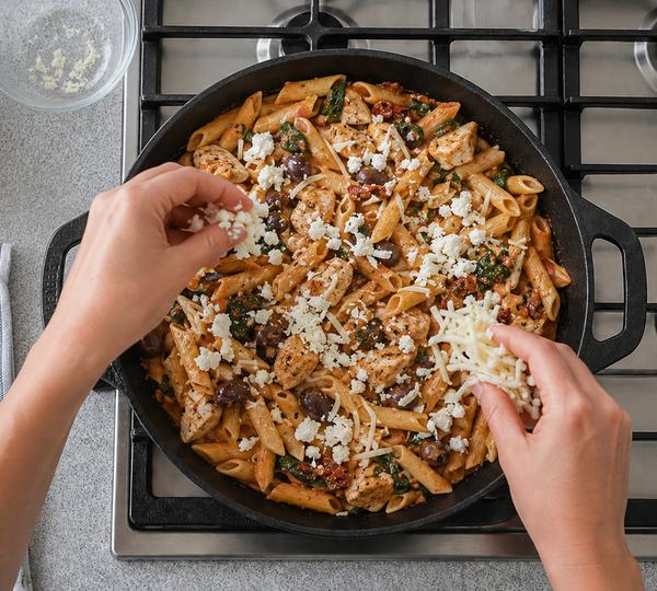 Step 11: Add pasta and toss
