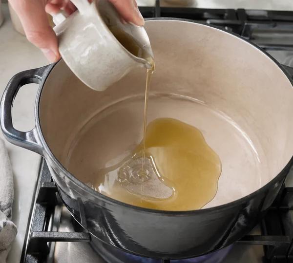 Step 1: Heat olive oil