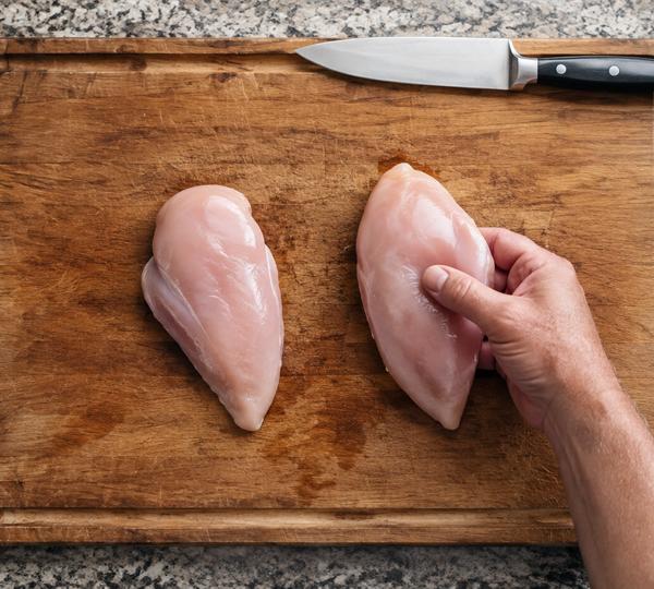 Step 1: Place the chicken breast