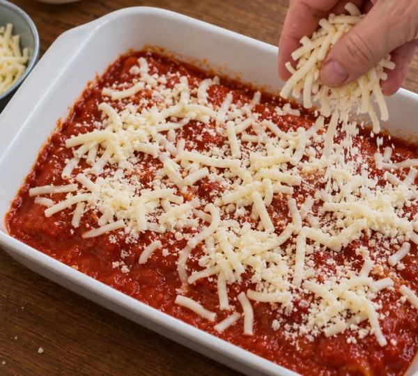 Step 10: Scatter with shredded mozzarella