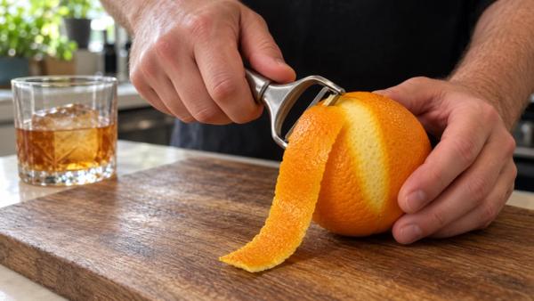 Step 6: Cut a wide strip of peel
